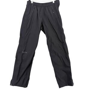 Marmot Pants Womens Medium Black PreCip Eco Full-Zip NanoPro Rainproof Hiking
